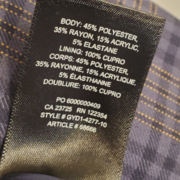 Aritzia Babaton Samuel blue gray double-breasted plaid blazer size 12 - Picture 9 of 16